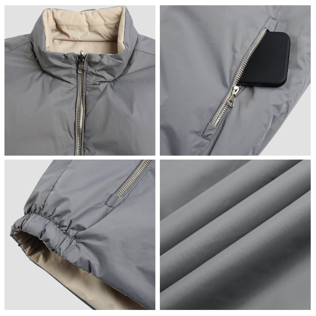 Reversible Vest Grey/Beige
